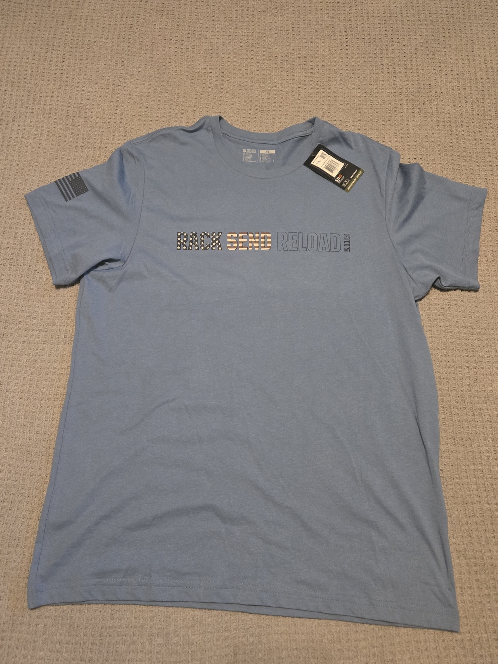 5.11 Tactical Men’s Short Sleeve Tee - Light Blue with Graphic